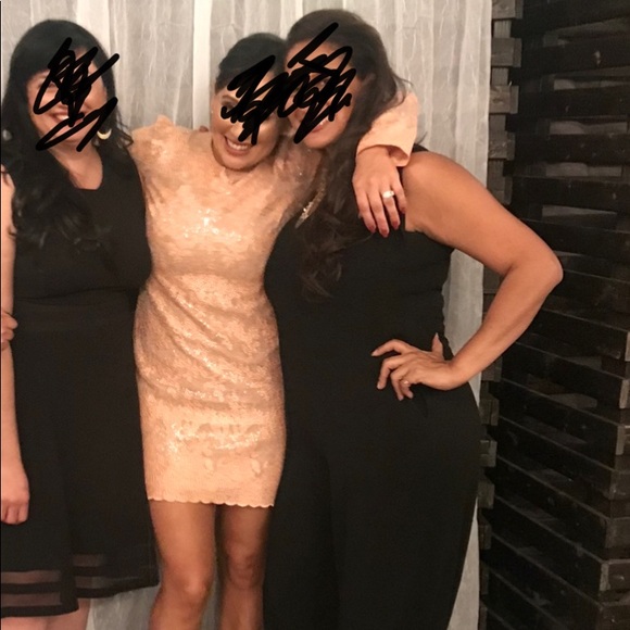 Semi formal sequin dress. Peach color - Picture 3 of 3